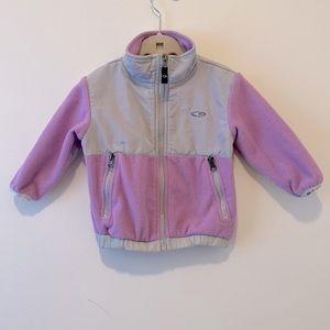 Baby girls fleece zip up Size 18M purple & gray